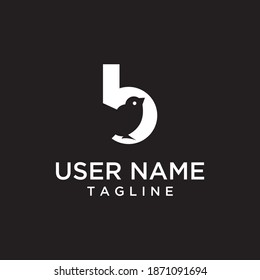 bird logo concept with unique letter b, simple box