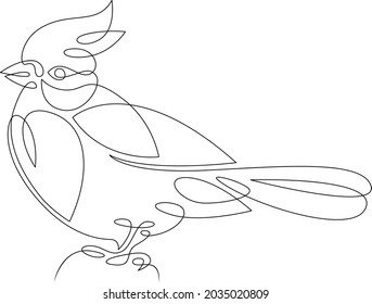 Bird logo.One continuous line.
Beautiful wild bird in nature.
One continuous drawing line logo isolated minimal illustration.