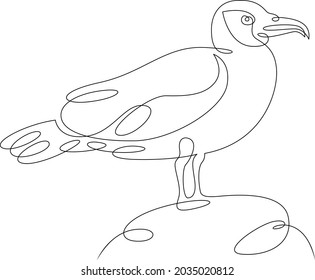 Bird logo.One continuous line.
Beautiful wild bird in nature.
One continuous drawing line logo isolated minimal illustration.