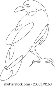 Bird logo.One continuous line.
Beautiful wild bird in nature.
One continuous drawing line logo isolated minimal illustration.