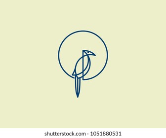 Bird logo. Creative line art.
