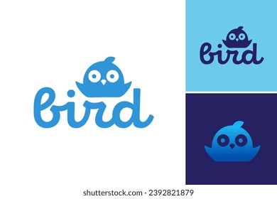 Vogel-Logo - Ein kreatives und minimalistisches Logo-Design mit Vogel. Ideal für eine Vielzahl von Unternehmen, darunter Naturschutz, Vogelbeobachtung,