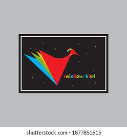 bird logo creative vector illustration rainbow design