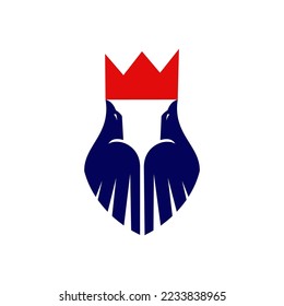 Das Vogellogo mit Krone ist einfach und modern