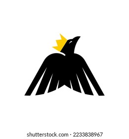 The bird logo with a crown is simple and modern