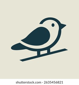 Bird logo cute minimalist silhouette logo fully editable vector