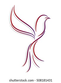 
bird logo, decorative vector image of the poultry