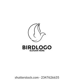 Bird logo design abstract, Flying Bird logo vector template