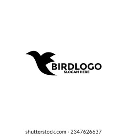 Abstraktes Design des Vogellogos, Vorlage für das Logo "Flying Bird"