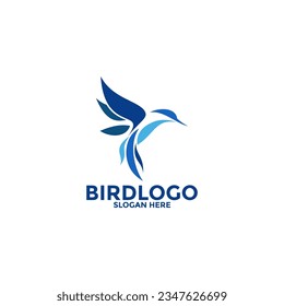 Abstraktes Design des Vogellogos, Vorlage für das Logo "Flying Bird"