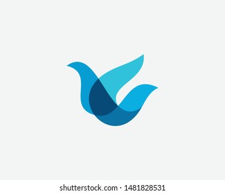 Bird logo design abstract modern colorful style illustration. Dove freedom vector icon symbol identity logotype