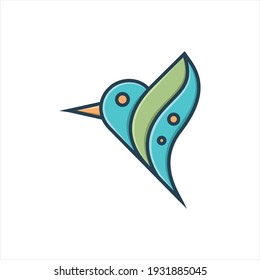 Bird logo design abstract modern colorful style illustration. Dove freedom vector icon symbol identity logotype.