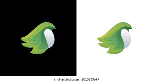 Diseño del logotipo de pájaro abstracto de estilo colorido moderno. Logotipo de identidad del símbolo del símbolo del vector de gradiente vibrante Bullfinch.