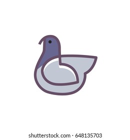 Bird Logo design abstract vector template linear style - Dove Pigeon Logotype concept outline icon.