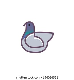 Bird Logo design abstract vector template linear style - Dove Pigeon Logotype concept outline icon.
