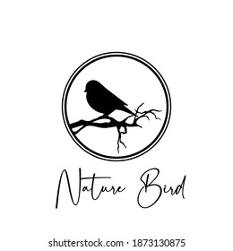 Bird logo design, black vector icon