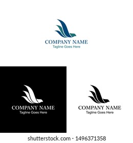 Bird Logo Design with Black and White Background - Eagle Logo Concept - Simple Logo