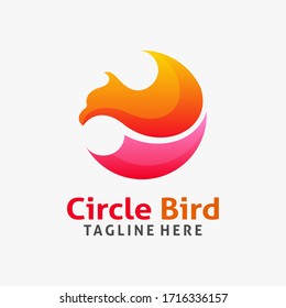 Bird logo design in circle concept