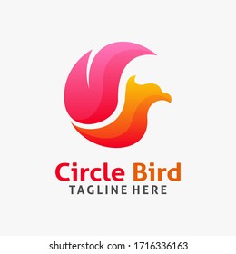 Bird logo design in circle concept