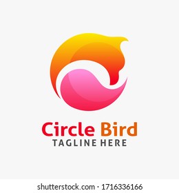 Bird logo design in circle concept