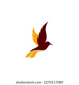 Logo-Design für Vögel. farbiges Logo für fliegende Vögel.