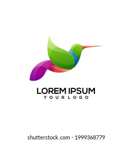 Bird logo design colorful vector