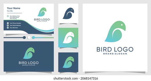 Diseño de logotipo de pájaro con concepto creativo Vector Premium