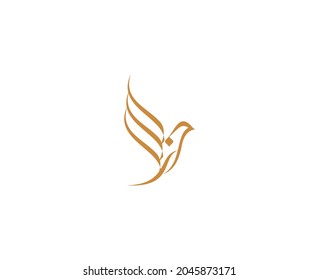 Diseño del logotipo de aves, logotipo del vector de aves voladoras. Ave de lujo, águila, halcón, línea vectorial diseño de logotipo