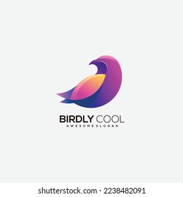 logotipo de diseño logotipo de pájaro degradado colorido