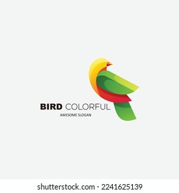 bird logo design gradient colorful illustration