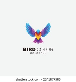 bird logo design gradient colorful illustration