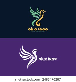 Bird Logo Design, Gradient hummingbird logo design, Luxurious Falcon corporate logo design