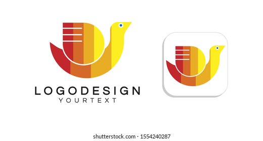 bird logo design. icon app smartphone color full