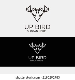 Up bird logo design icon template