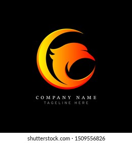 Bird logo design illustration with color gradation - vector