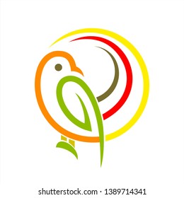 bird logo design inspiration . colorful bird vector . bird of paradise . circle bird logo template