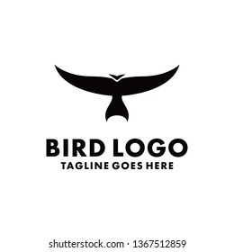 Bird Logo Design Inspiration. Flat And Modern Icon. Face Animal Character Symbol. Wing Bird Graphic Vector. Simple And Unique Logotype. Emblem For Company And Business.
