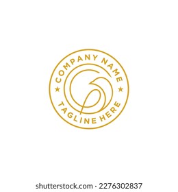 Bird logo design inspiration. Vector illustration of a bird perching on a branch.	