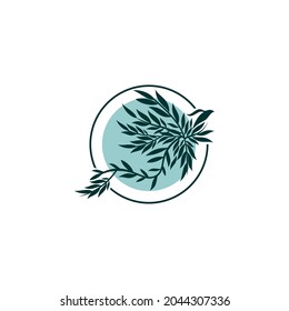 El diseño del logotipo de aves con base de hojas, se puede usar para varias bodas y otros eventos