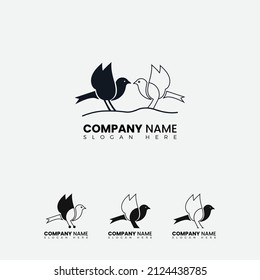 Bird logo design leaf vector template