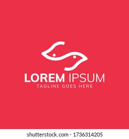 Diseño del logotipo de aves, diseño del logotipo de letras S, negocios, estudio