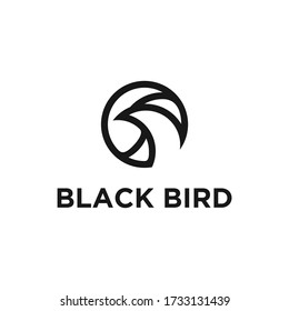 Bird logo design with line art