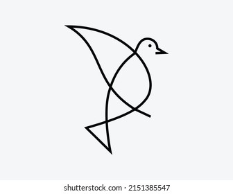bird logo design line art style.