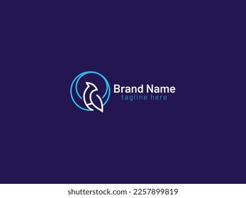 Bird logo design - Line art logo Free Vector