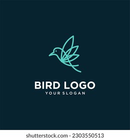 bird logo design with line art