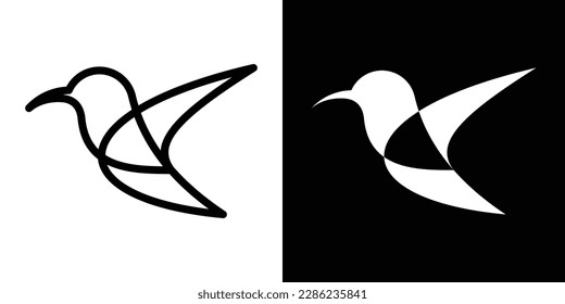 Design-Linie für Vogel-Logo, Vektorgrafik 4