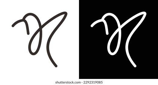 icono de línea de diseño de logotipo de ave