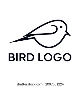 bird logo design with line vector graphic