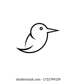 Bird logo design, Little bird logo design template, line concept, isolated on white background.