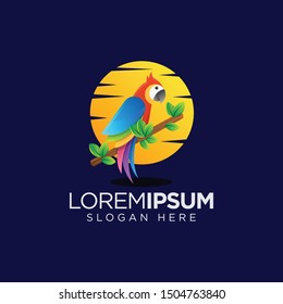 bird logo design. macaw bird logo design. beautiful bird logo design. bird logo template. parrot illustration